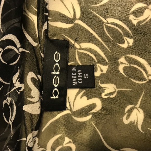 BEBE  Size S Chiffon Plunging Neckline Blouse - Picture 5 of 5